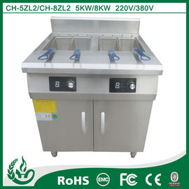 China Freestanding double tank commercial deep fryers with 5kw supplier